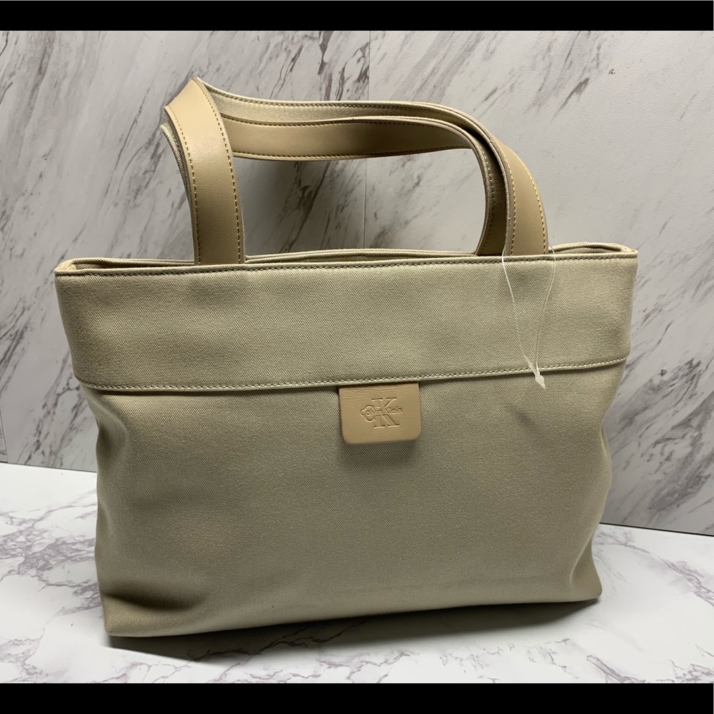 Calvin Klein Beige Cream Top Handle Tote